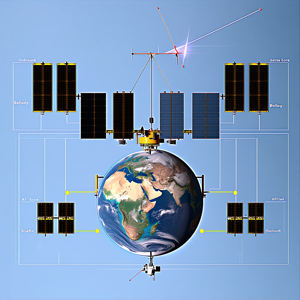 A Spacecraft With A Large Satellite Dish On Its Side
