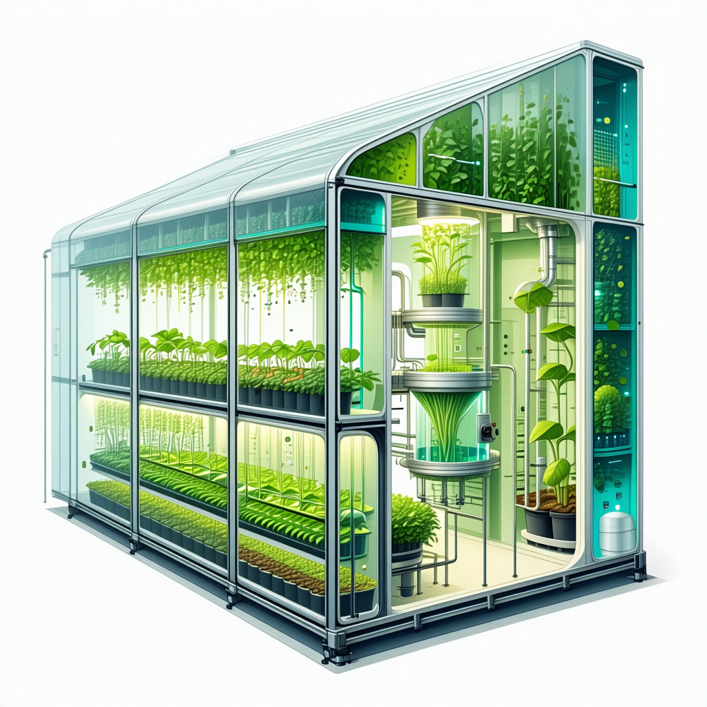 A Large, Well-lit Greenhouse Filled With A Variety Of Plants