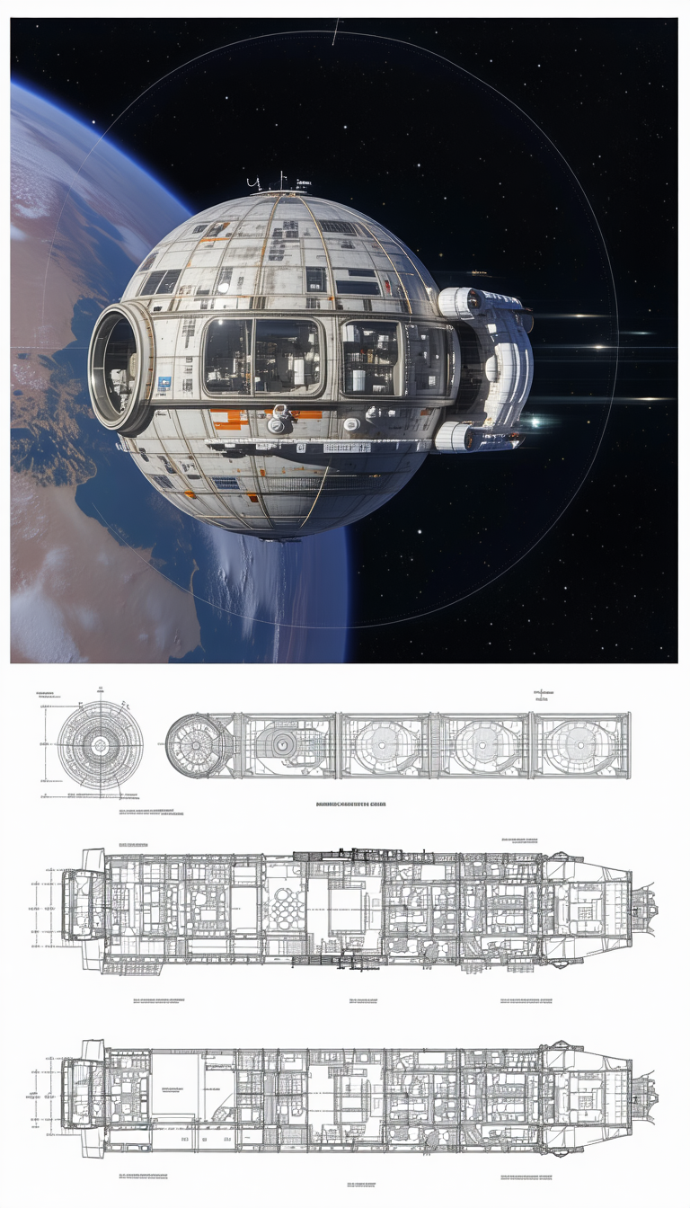 spacecraft shown drawing