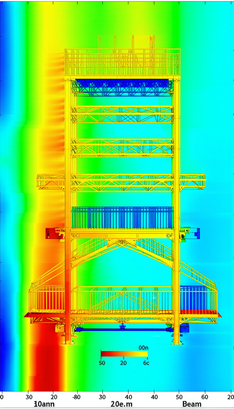 A Large, Multi-storied Building With A Yellow And Blue Staircase