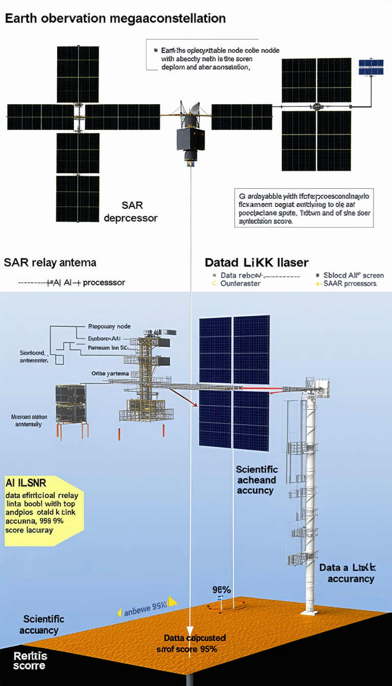 The Image Is A Diagram Showing The Different Components Of A Satellite