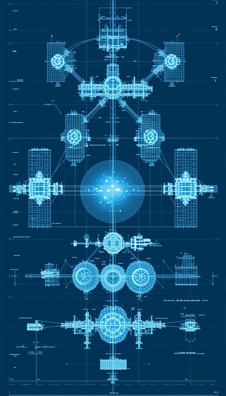 A Blueprint Of A Space Station Is Displayed In A Futuristic Design