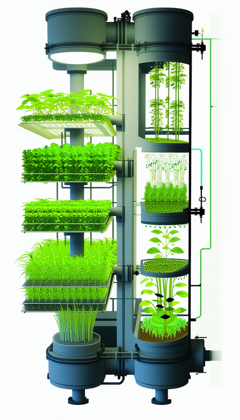 A Large, Multi-tiered Plant Growing System, Likely A Hydroponic Setup