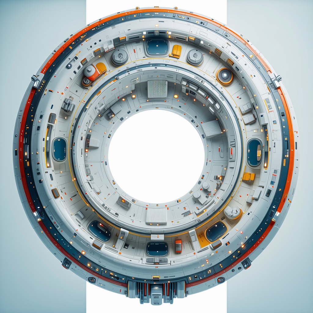 A Large, Three-dimensional Model Of A Space Station