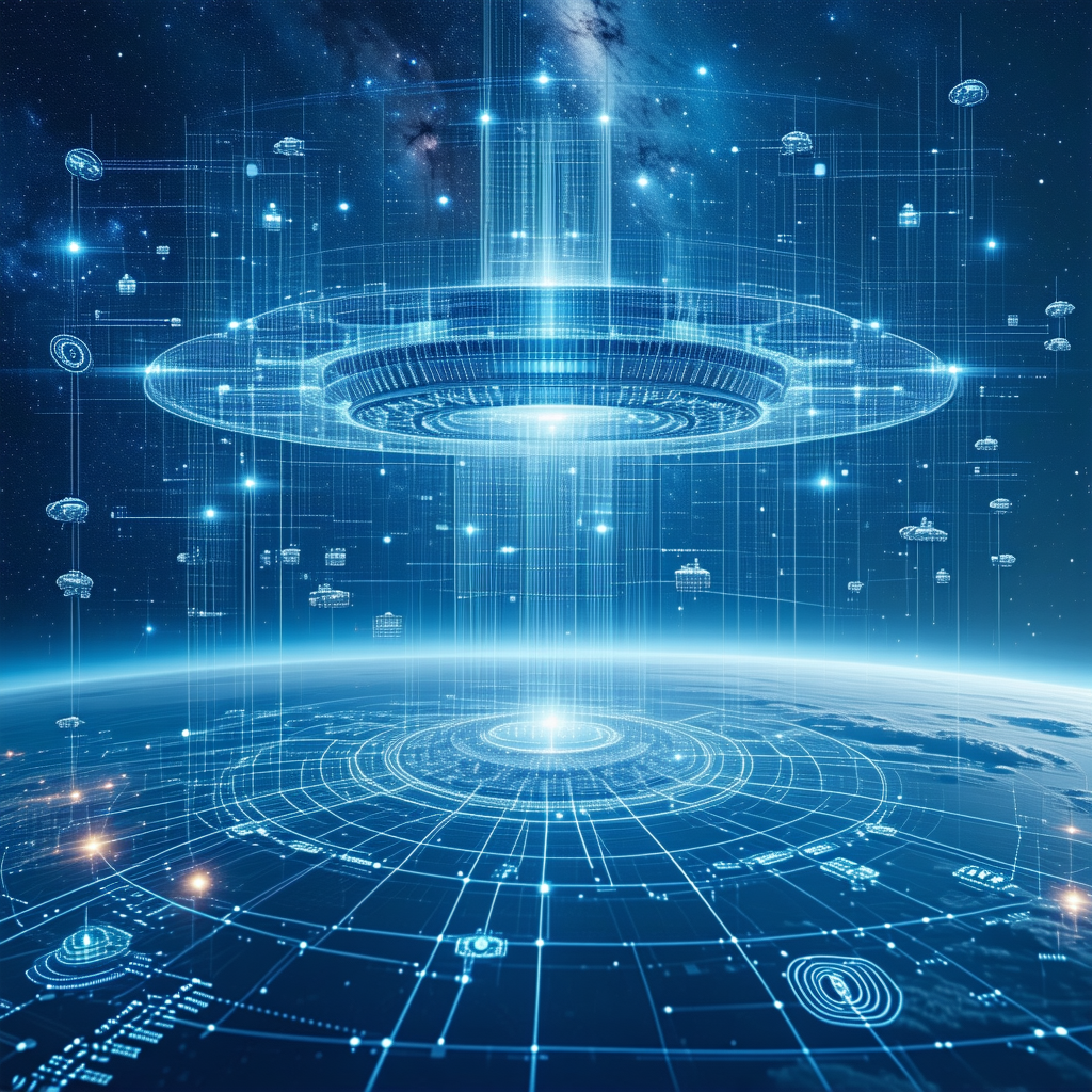 A Futuristic Spacecraft Floating In The Vastness Of Space