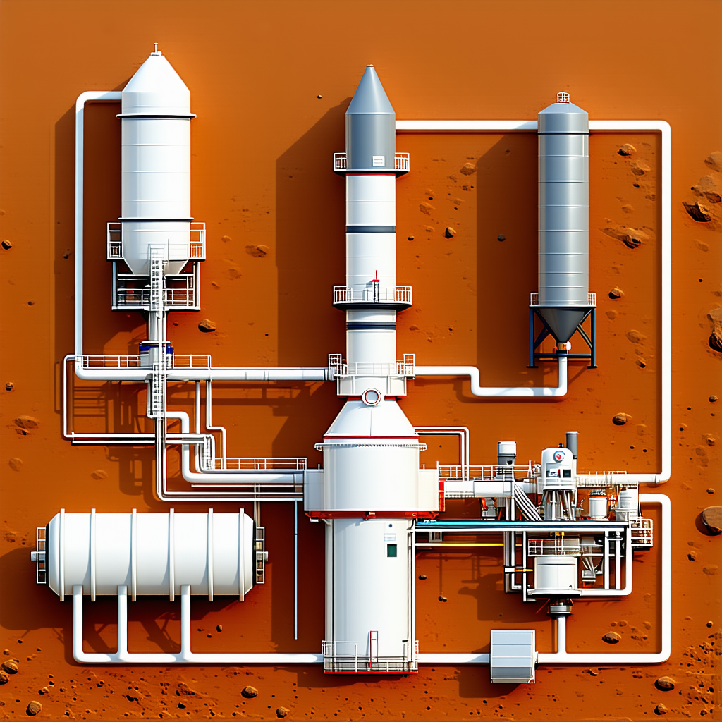 The Image Is A 3d Illustration Of A Space Station With A Large White Tower And A Smaller White Tower