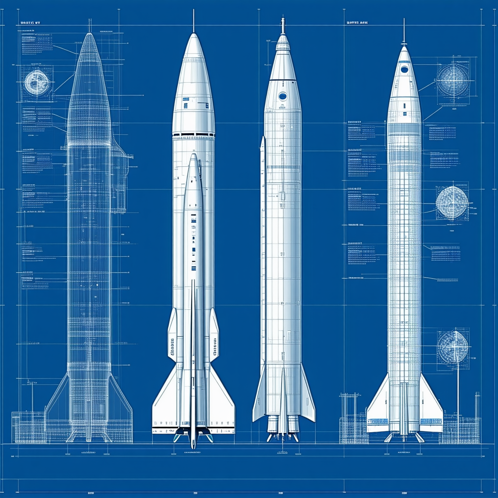 A Blue Drawing Of A Rocket Ship Is Displayed
