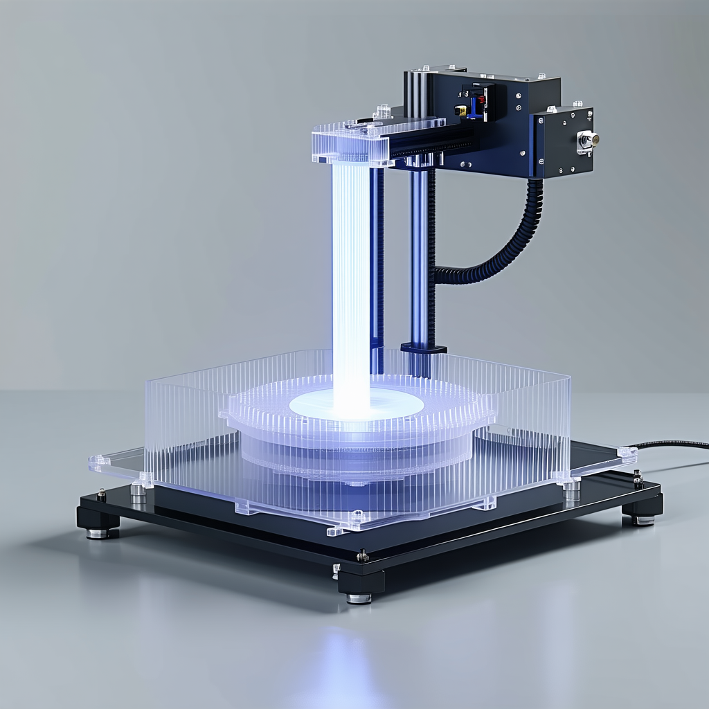 blue light shining clear plastic