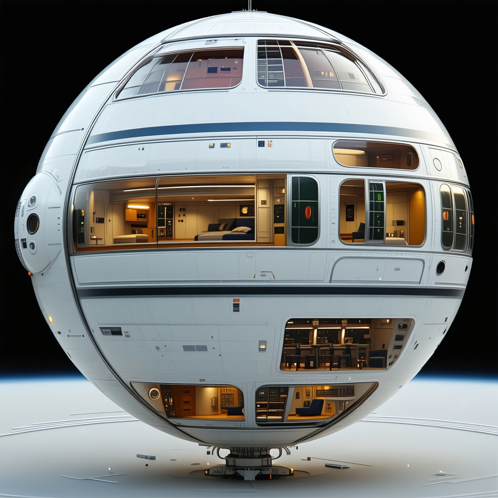 A Large, Round, White Spacecraft With A Dome-shaped Structure