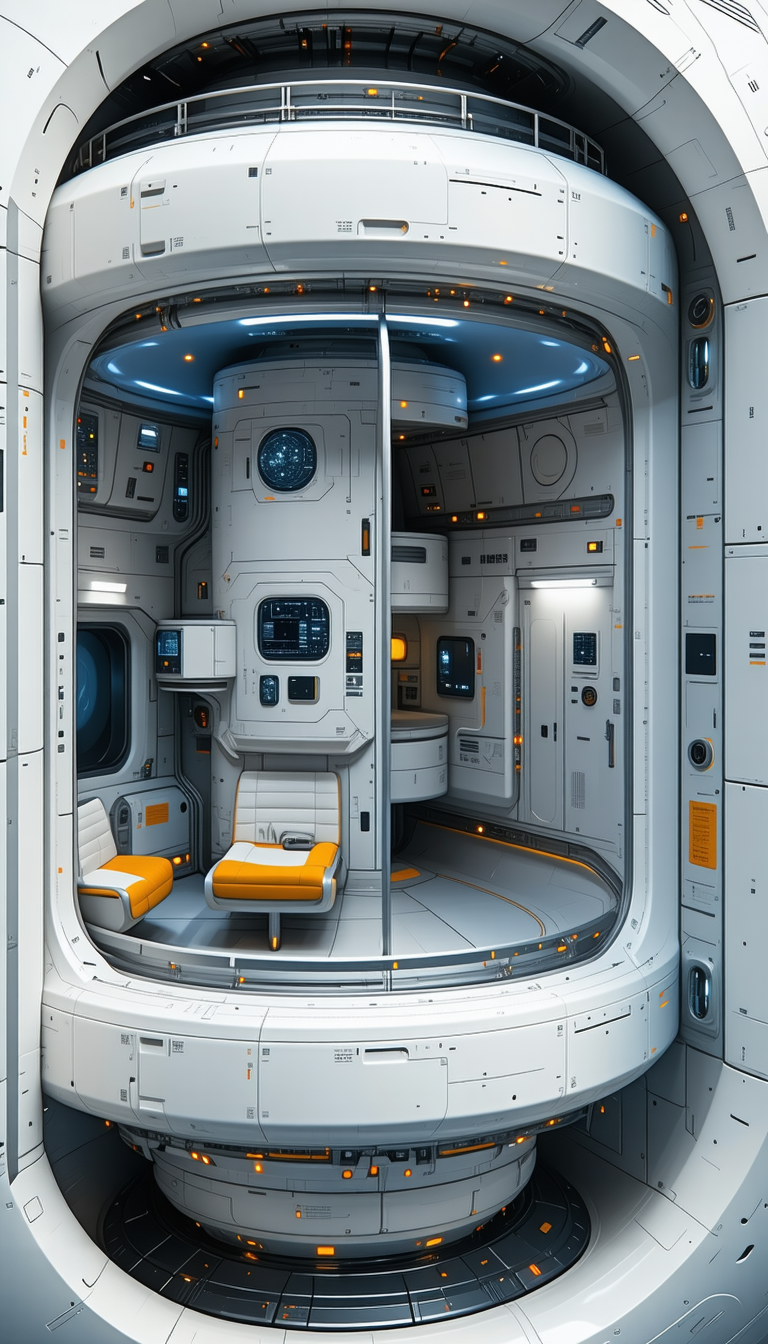In The Image, There Is A Large White Spacecraft With A Futuristic Design