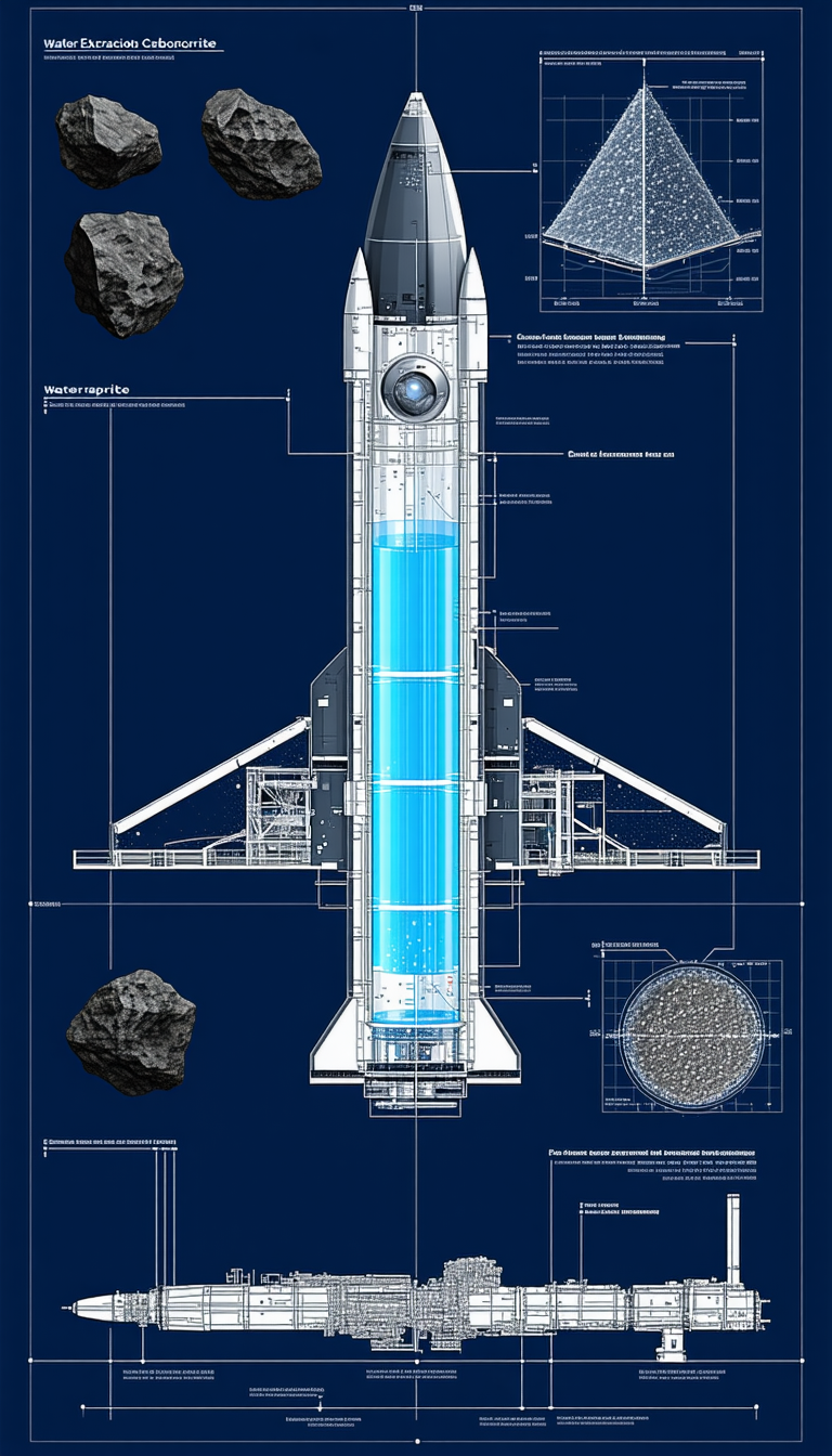 A Large Spacecraft Is Shown In A Diagram, With Various Parts Labeled
