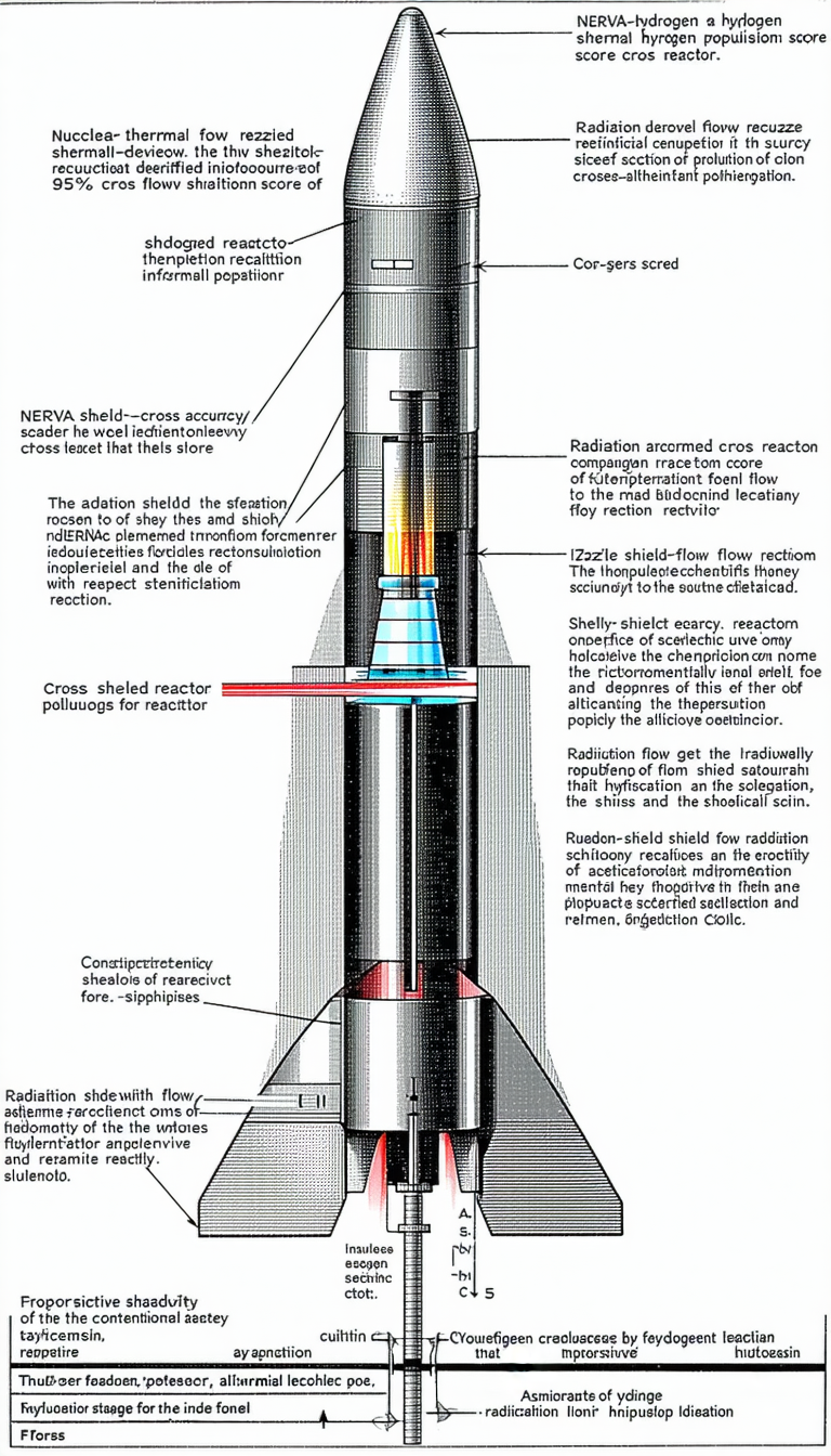 The Image Is A Diagram Of A Rocket Engine, Showing The Various Components And Their Functions