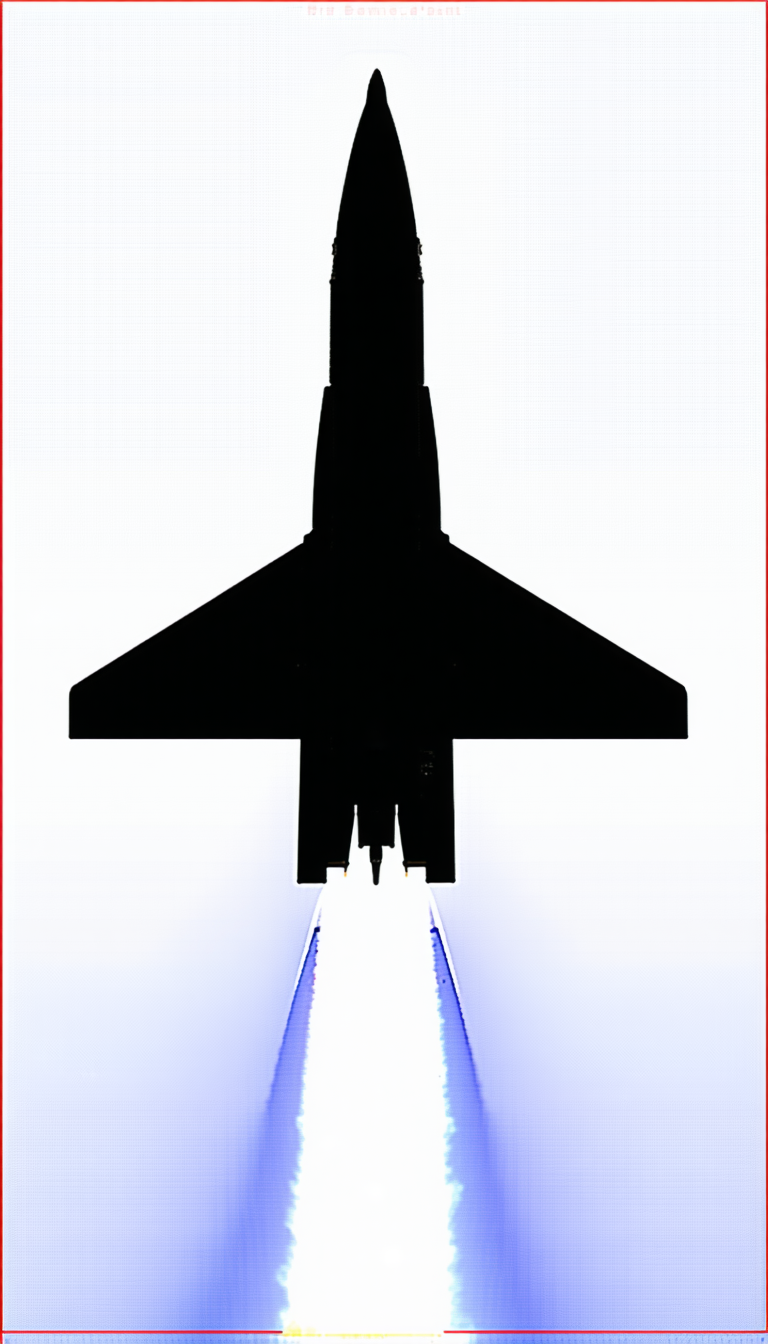 A Jet Is Flying Through The Sky, Leaving A Trail Of Smoke Behind It