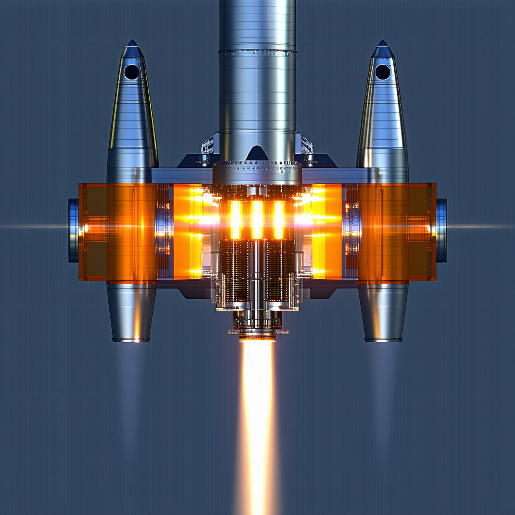 A Rocket Is Shown In A Close-up View, With Its Engine And Exhaust Visible