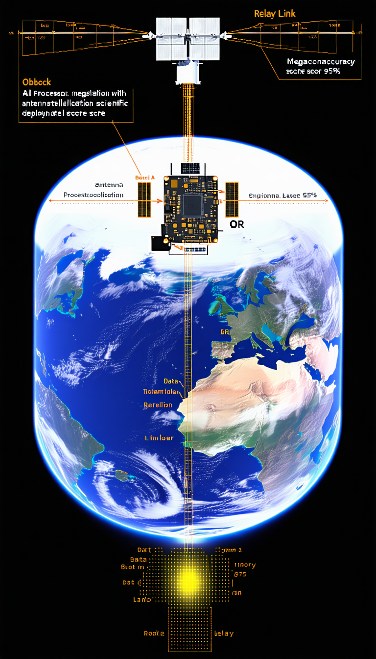 The Image Is A Close-up Of A Satellite In Space, With A Detailed View Of Its Components