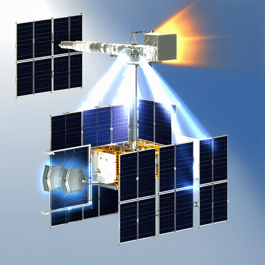 A Spacecraft With A Solar Panel On Its Side, Floating In The Vastness Of Space