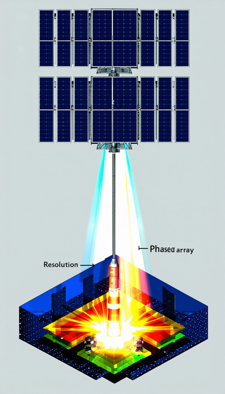 A Solar Panel With A Light Shining On It