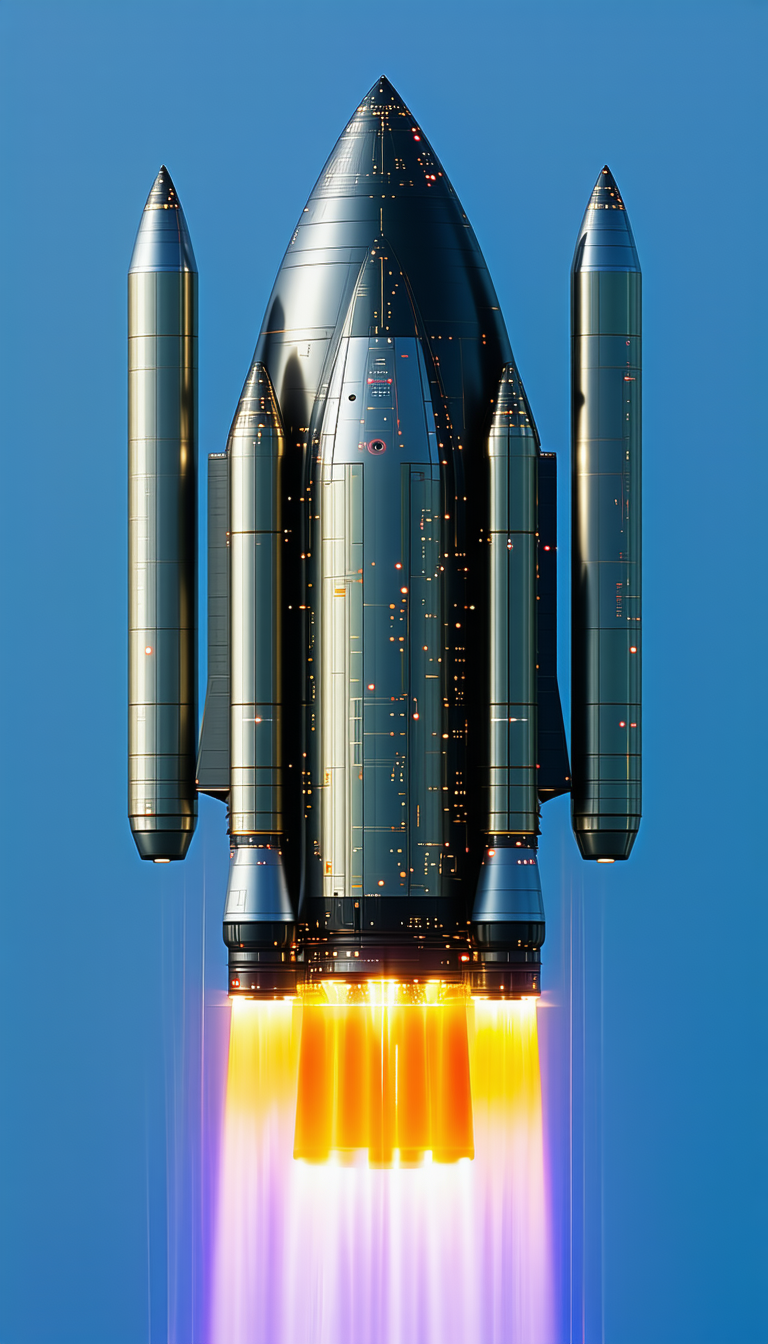 A Rocket Is Shown In A Close-up View, With Its Engine And Exhaust Visible