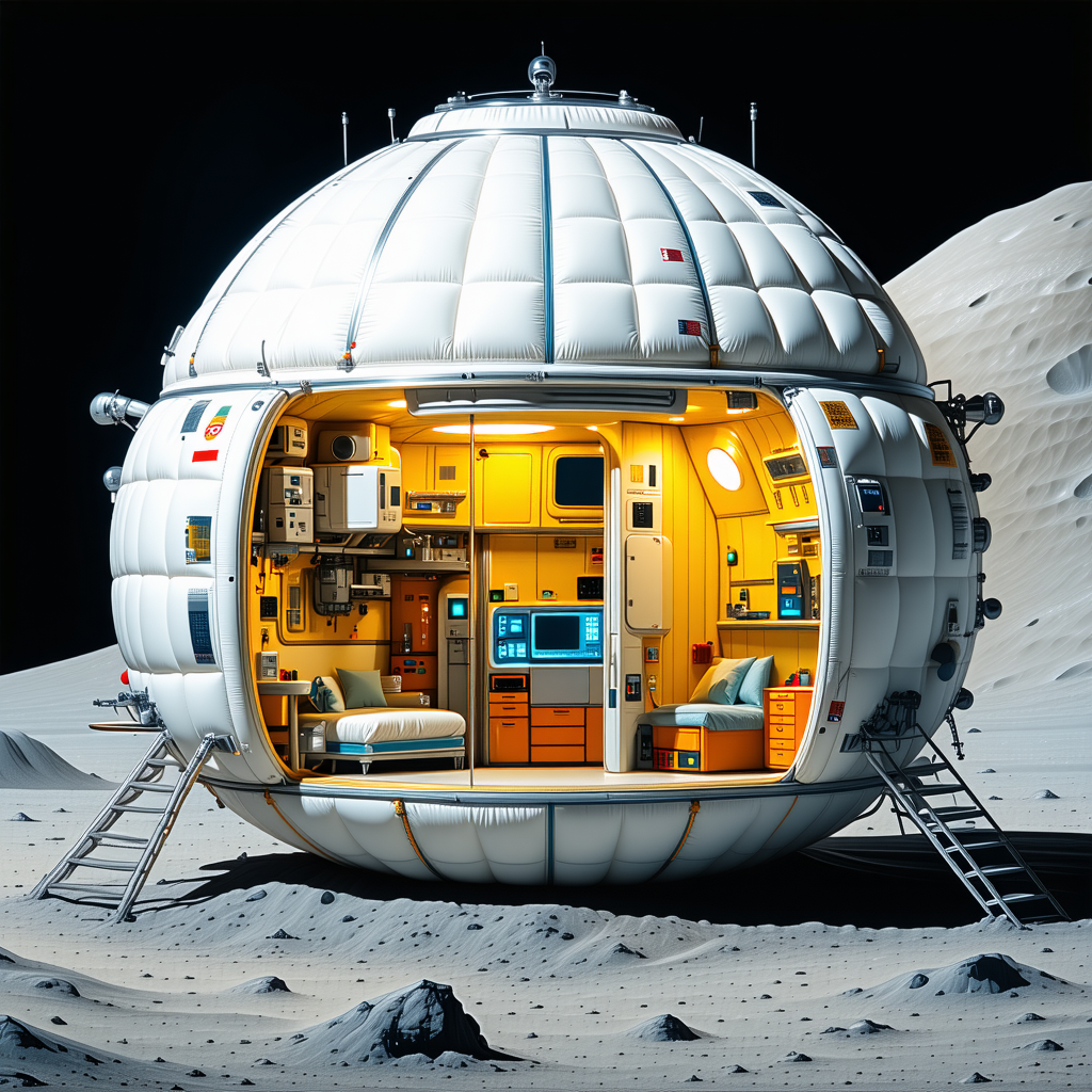 A Small, White, Round Spacecraft With A Dome-shaped Top