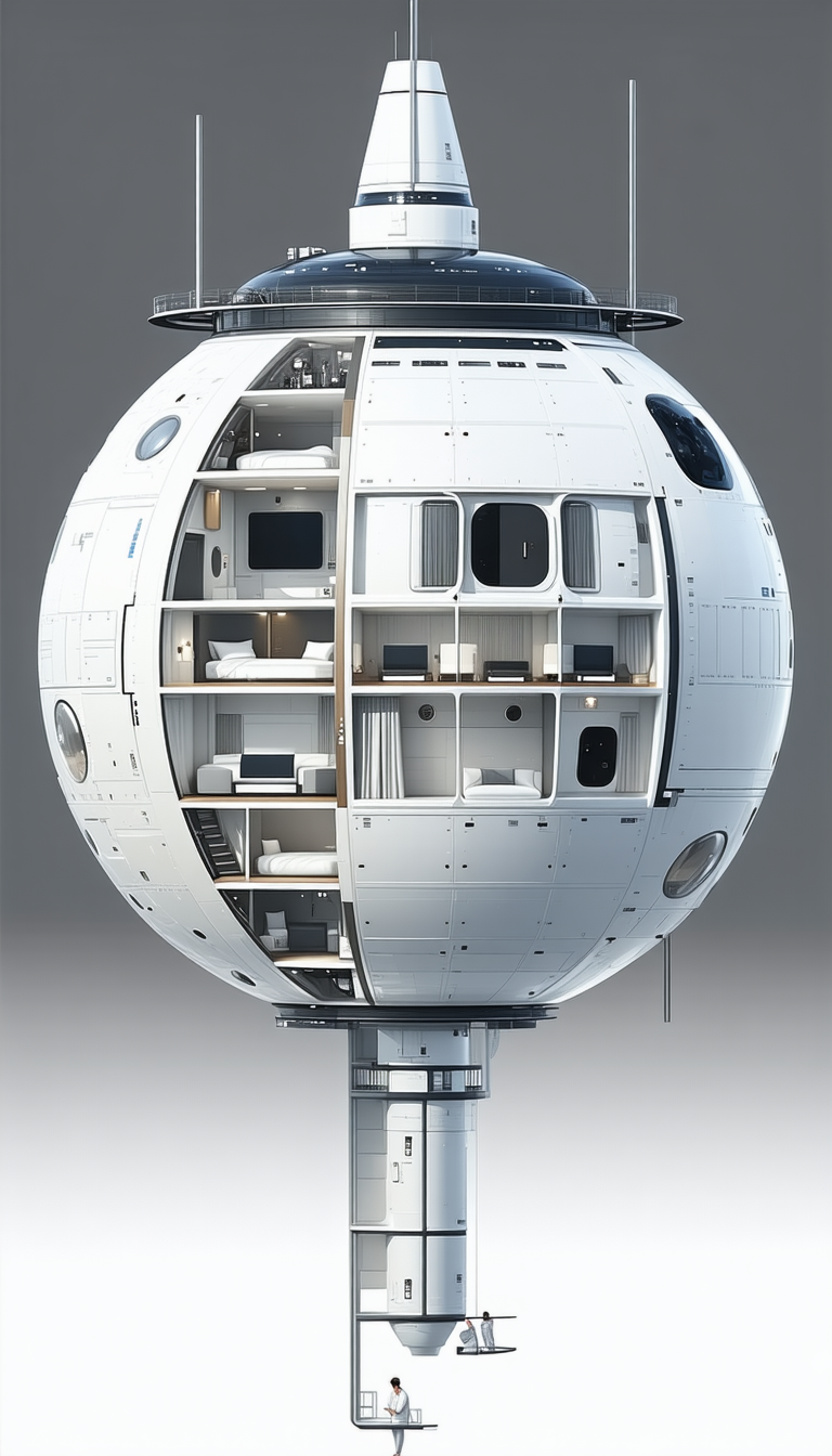 A Large White Sphere With A Hollow Interior