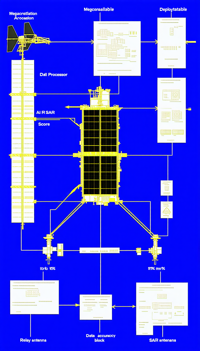 A Blue Diagram Shows The Structure Of A Solar Panel
