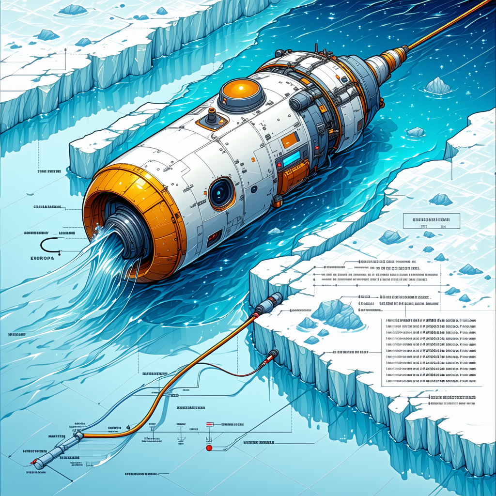 A Large White And Orange Submarine Is Shown In A Blue Ocean