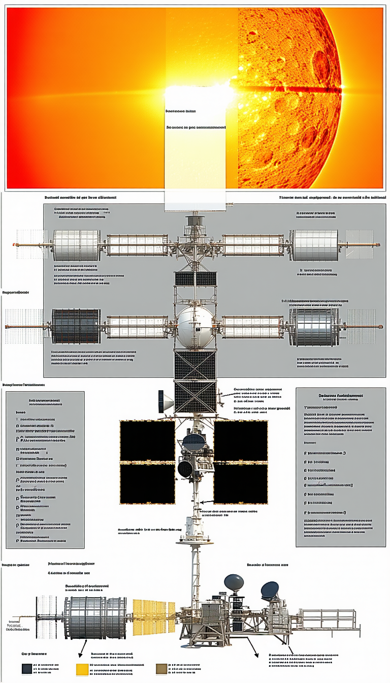 A Large Spacecraft Is Shown In A Diagram, With A Large Satellite Dish On The Bottom