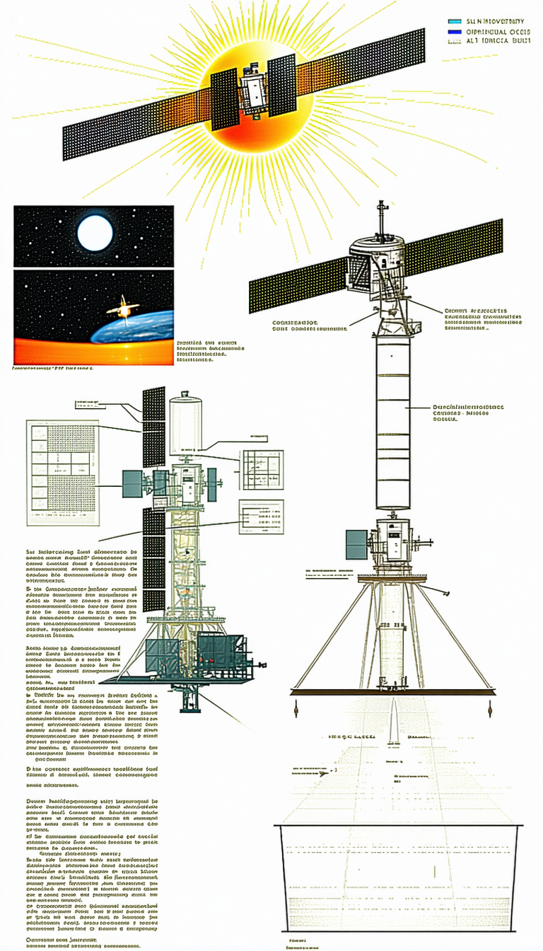 A Space Station Is Shown In A Diagram, With A Large Satellite Dish On Top