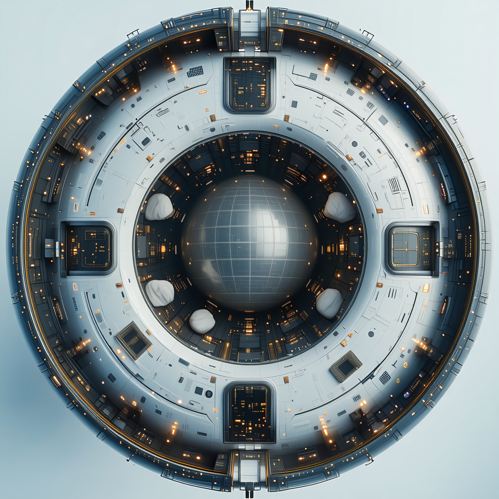 A Futuristic Spacecraft With A Large, Round