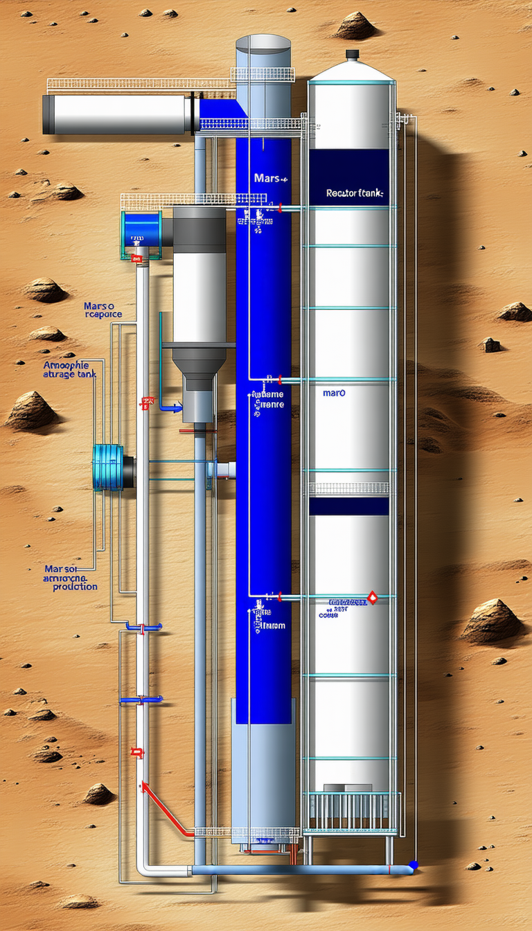 large blue white cylinder shown