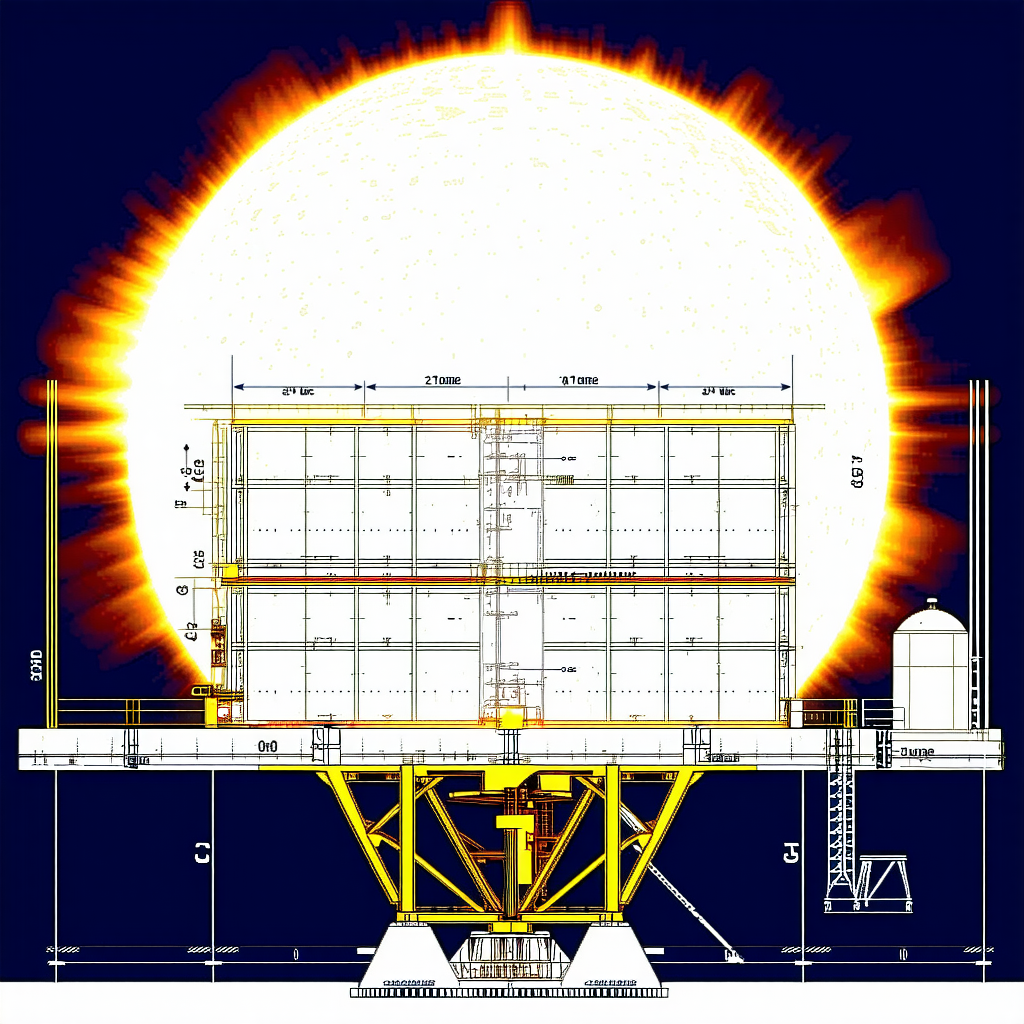 A Large, Yellow Structure With A Sun-like Design On Its Side