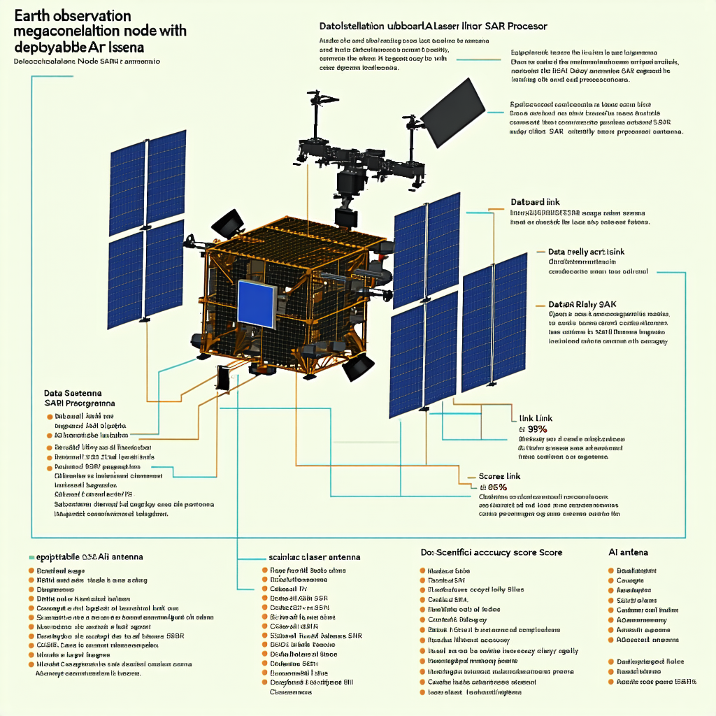The Image Is A Diagram That Shows The Earth Observation Satellite With Its Various Components