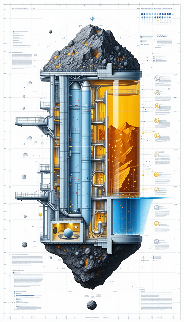 In The Image, There Is A Large, Futuristic-looking Spacecraft With A Yellow And Blue Color Scheme
