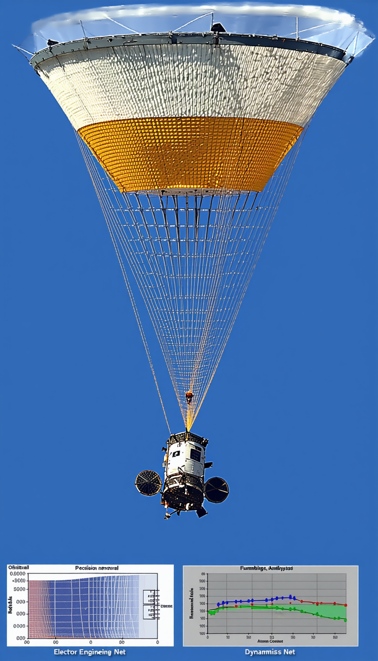 A Large Balloon Is Floating In The Sky, Carrying A Small Spacecraft