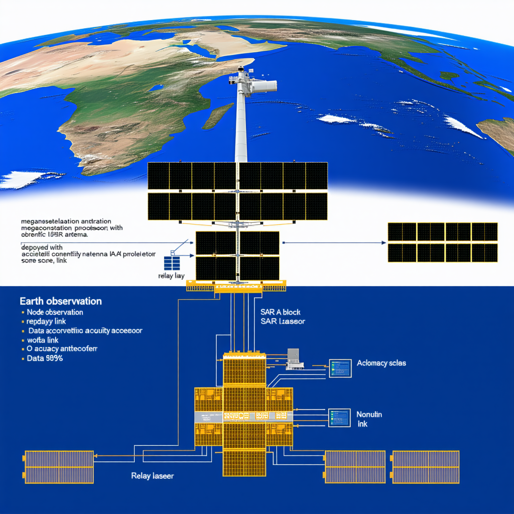 The Image Is A Diagram Of A Satellite System, Showing The Various Components And Their Connections