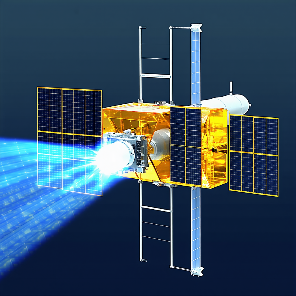 A Spacecraft With A Large Solar Panel On Its Side
