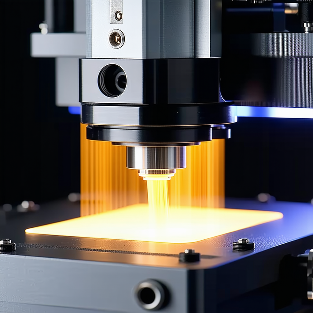 A Machine With A Light Shining On It, Possibly A Machine Used For Cutting Or Measuring