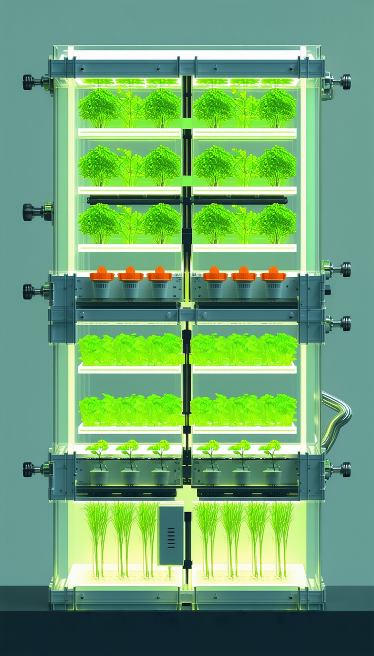 A Large, Automated Greenhouse Filled With Various Plants