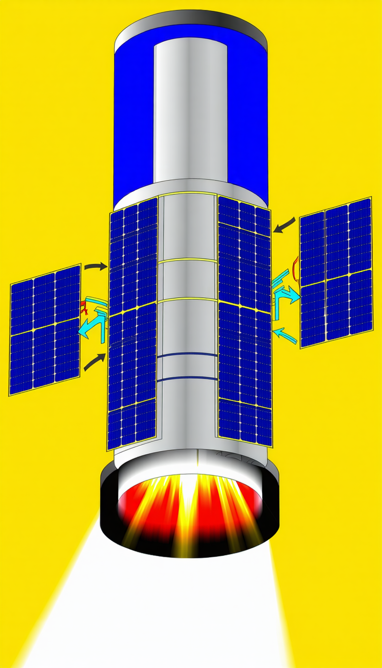 A Spacecraft With A Solar Panel On Its Side