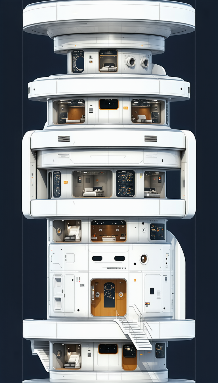 A White Space Ship Is Shown In A Three-dimensional View