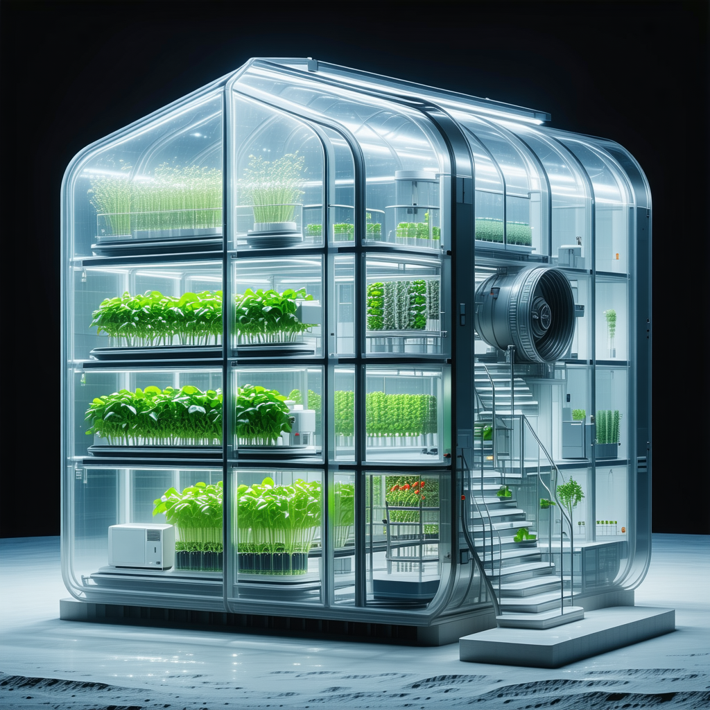 A Large, Modern Greenhouse Filled With Various Plants