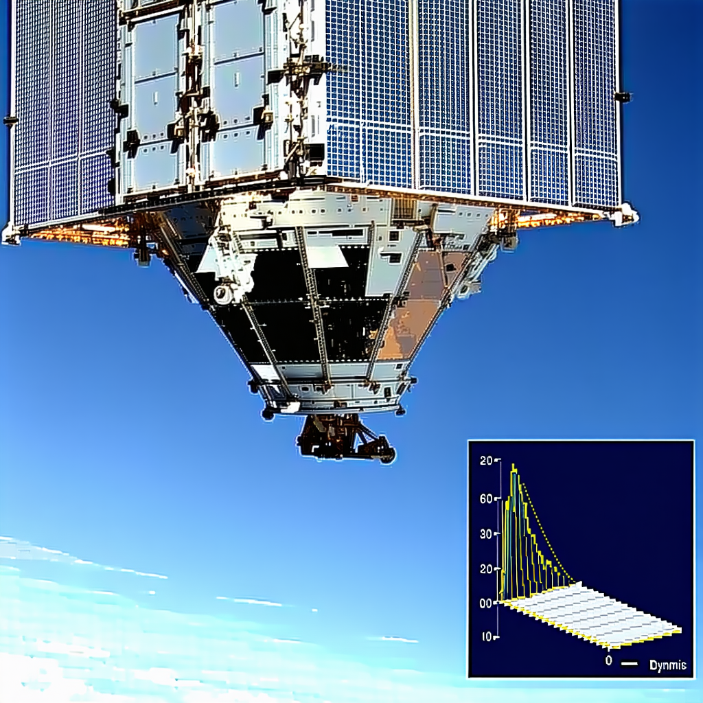 A Space Shuttle With A Large Satellite On Top Of It