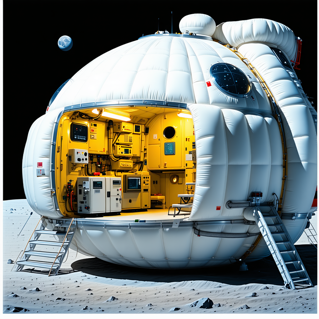 A Large White Dome-shaped Structure, Which Appears To Be A Space Station Or A Spacecraft