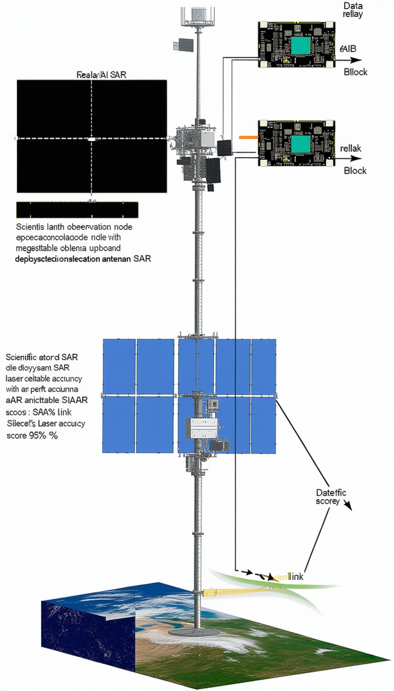The Image Is A Diagram Showing The Different Parts Of A Satellite