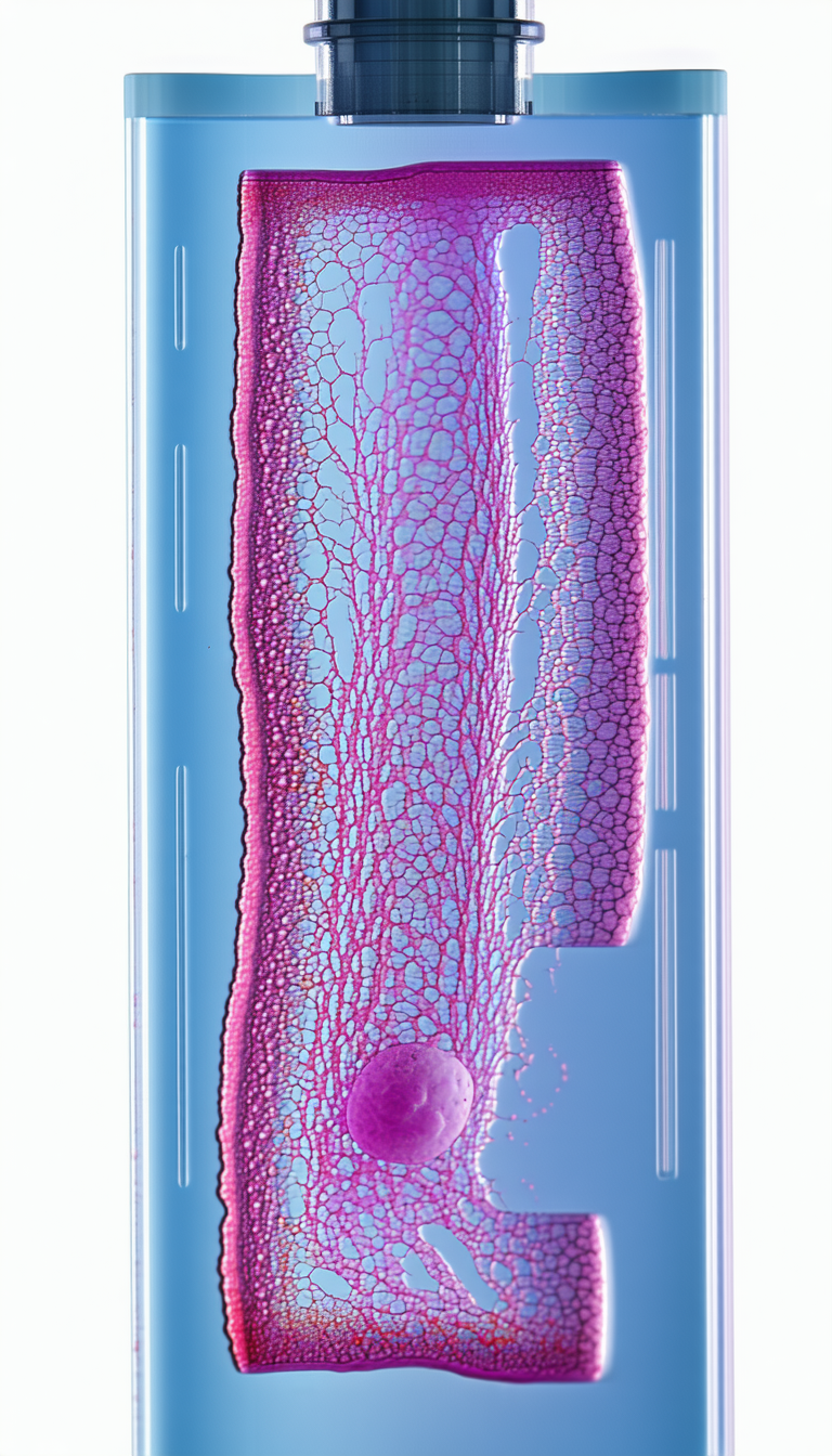 A Purple And Blue Cell With A Purple Ball Inside