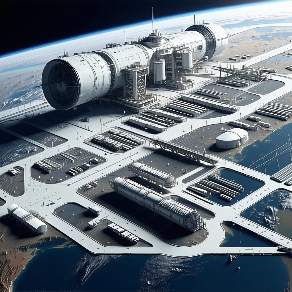 A Large White Building Is Situated On A Large White Platform