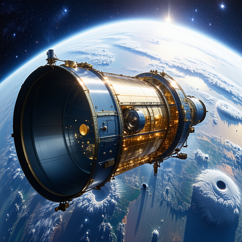 A Spacecraft, Possibly A Space Shuttle, Flying Through The Vast Expanse Of Space