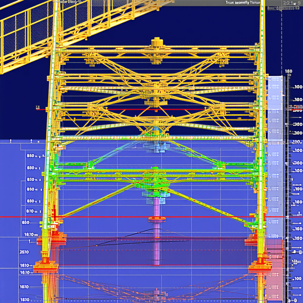 A Computer-generated Image Of A Large Yellow Structure Is Displayed On A Computer Screen