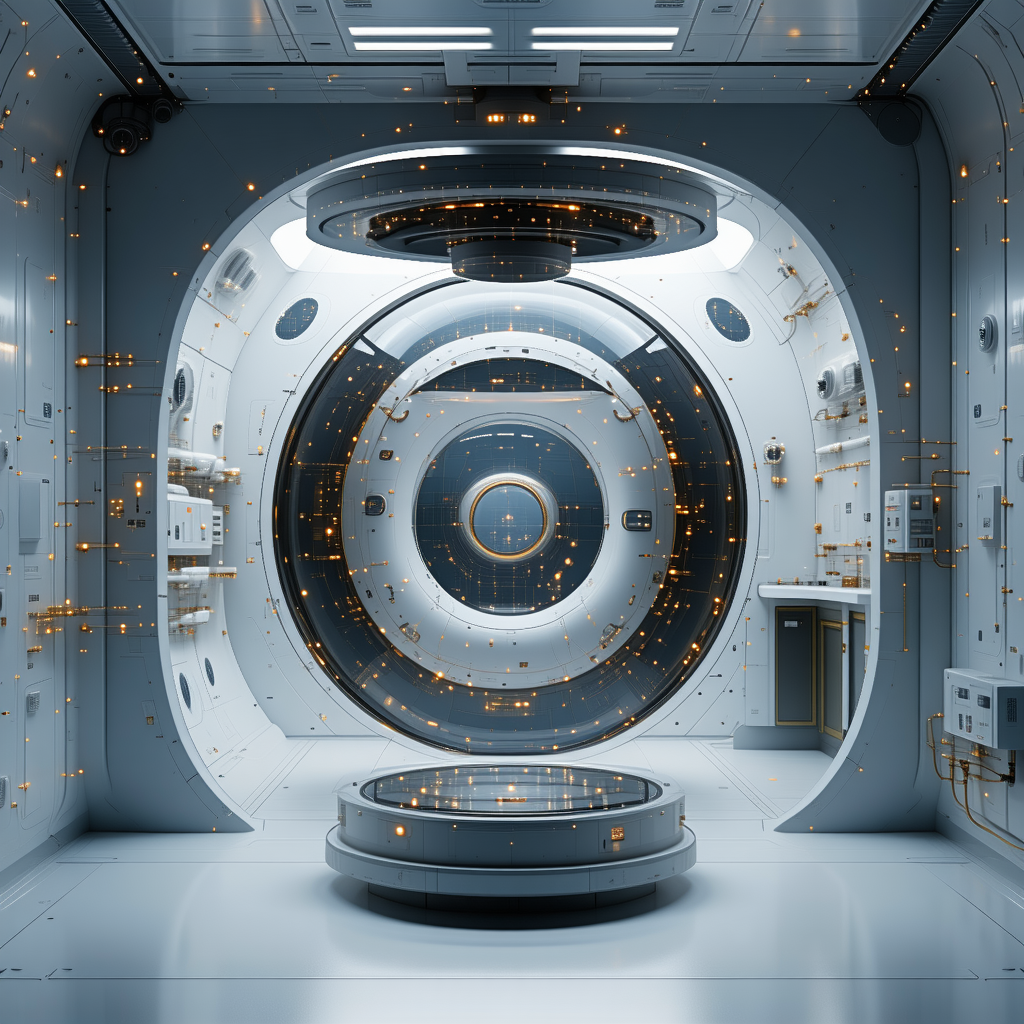 A Large, Round, White Object With A Hole In The Center