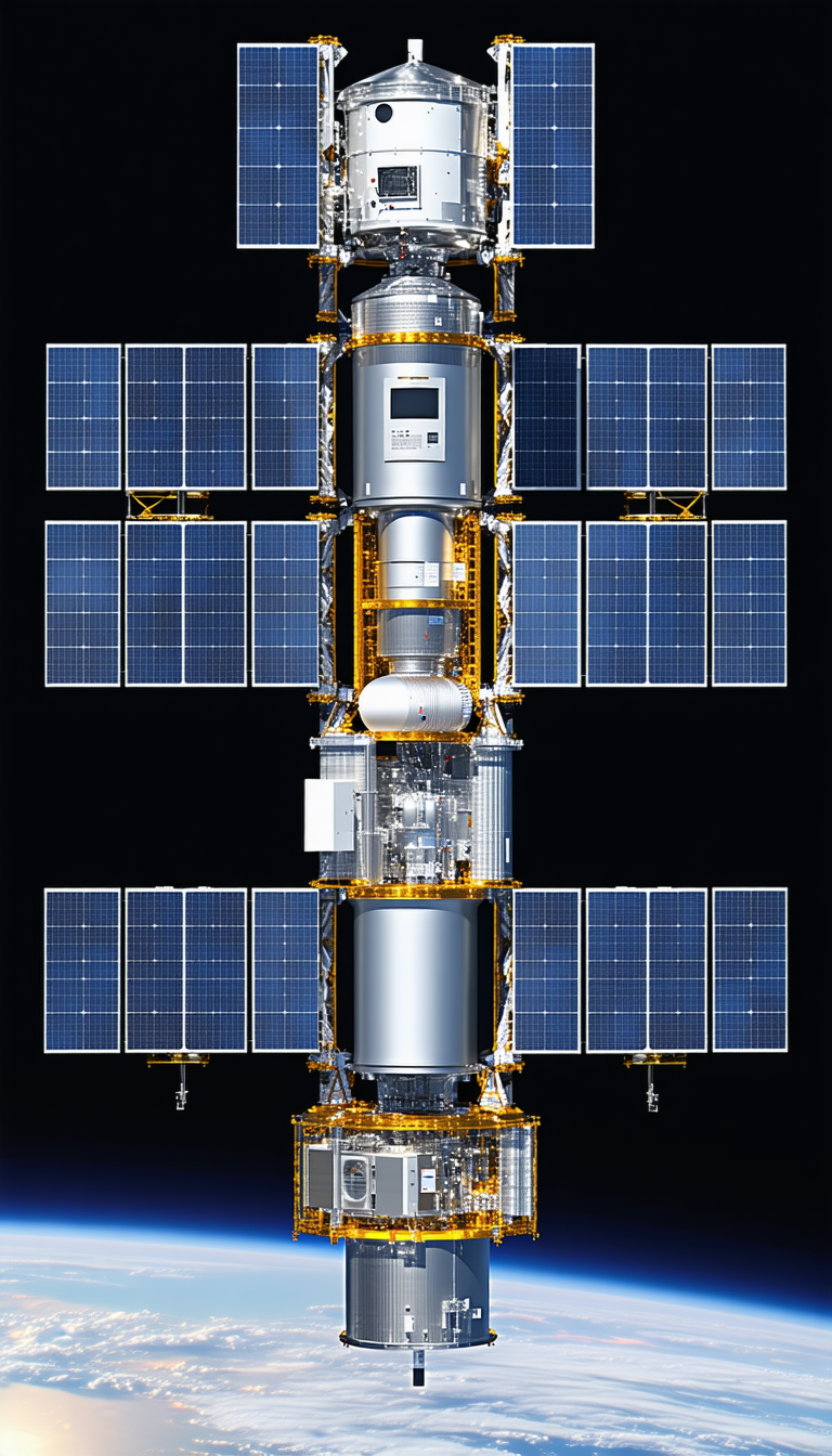 A Large Spacecraft Is Shown In A Black And White Photo